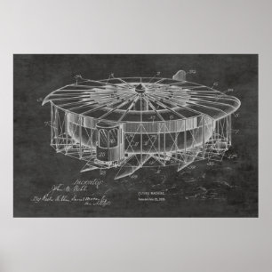 1920 Flygplanspatent Maskin Teckning Skriv ut Poster
