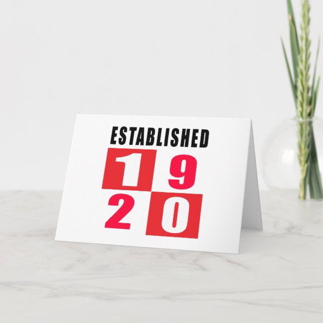 1920 födelsedagdesigner kort (Framsida)