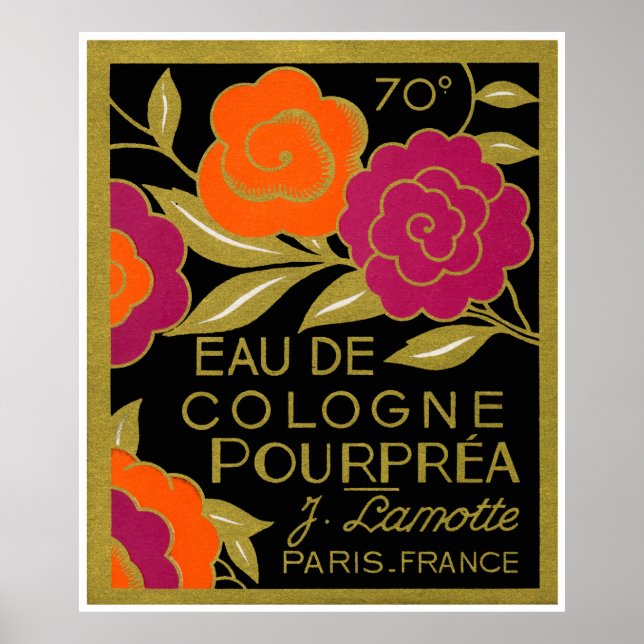 1920 Fransk Eau de Köln Pourprea parfym Poster (Framsidan)