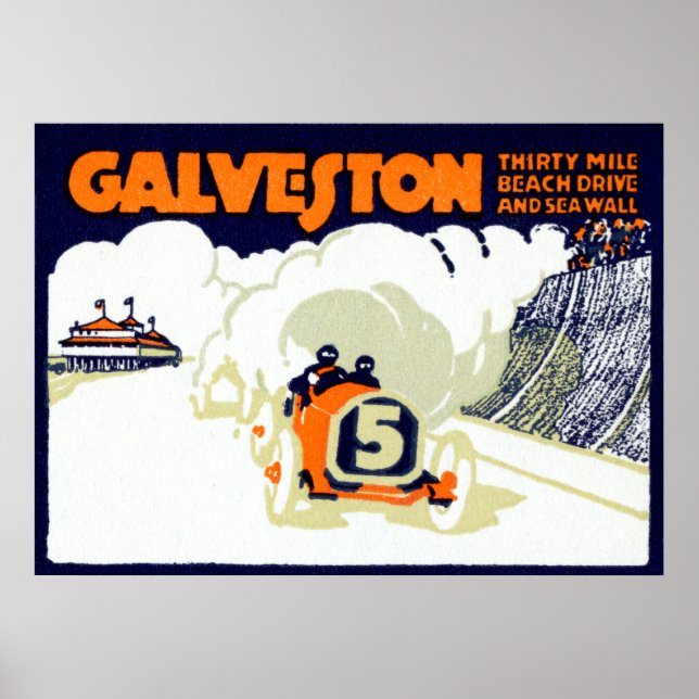 1920 Galveston Auto Tävling Poster (Framsidan)
