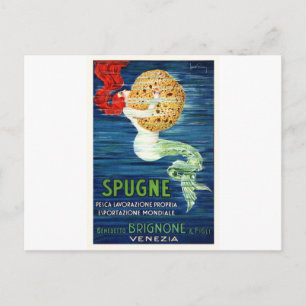 1920 italiensk Sjöjungfru med reklamplats för svam Vykort