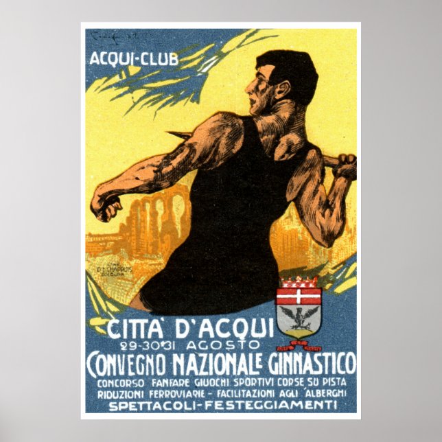 1920 Italienska GymnastikPoster Poster (Framsidan)