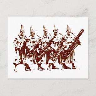 1920 Jazz Clowns, bruna Vykort