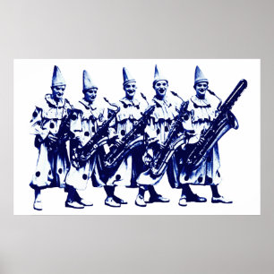 1920 Jazzclowner, blått Poster