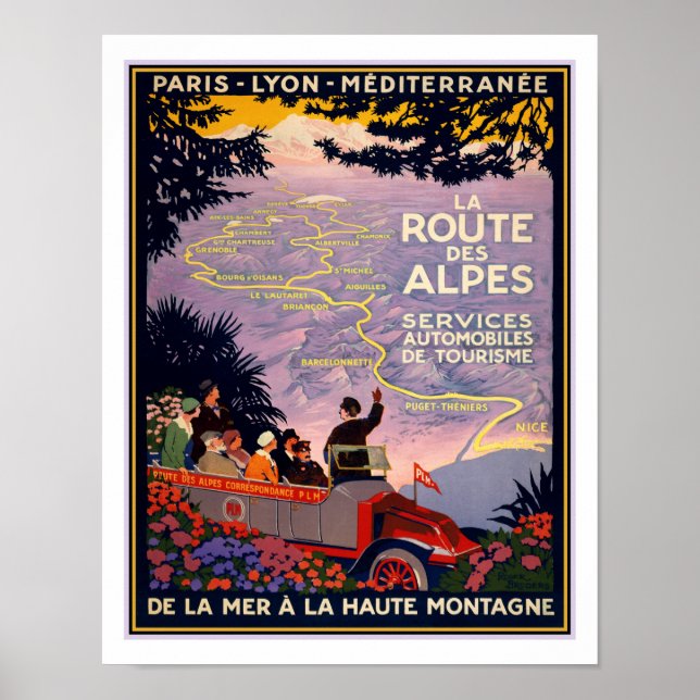 1920 La Route Des Alpes Travel Poster (Framsidan)