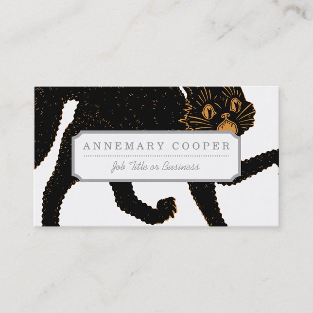 1920 läskiga svart katt visitkort (Framsida)