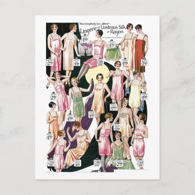 1920 Lustrous Lingerie och Etikettvykort Vykort (Framsida)