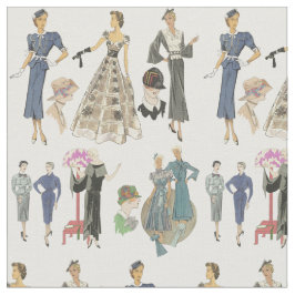 1920- och 30-talets konstillustrationer i mode tyg
