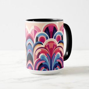 1920 Retro Art Deco Rosa, Lila, Blue Modern Mugg