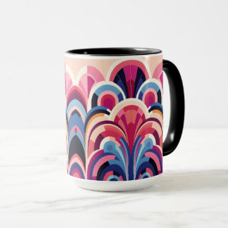 1920 Retro Art Deco Rosa, Lila, Blue Modern Mugg