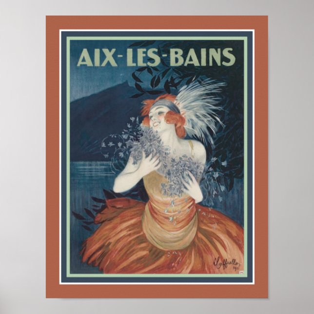 1920:s aix-Les-Bains Deco resort and Poster (Framsidan)