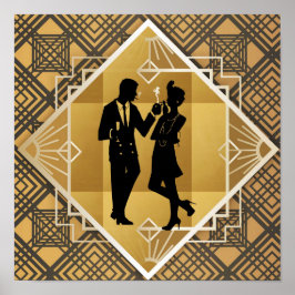 1920:s Art Deco. Flapper. Poster