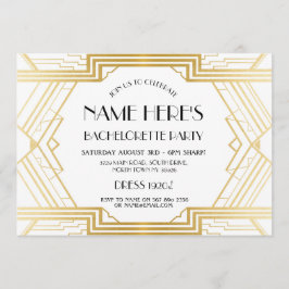 1920:s Art Deco Möhippa Bachelorette Party Inbjudningar