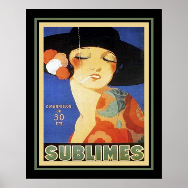 1920:s Art Deco "Sublimes"-cigarett Poster (Framsidan)