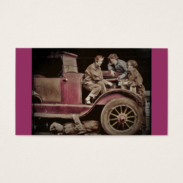 1920:s automatiska mekanism för flickor visitkort (Framsidan)