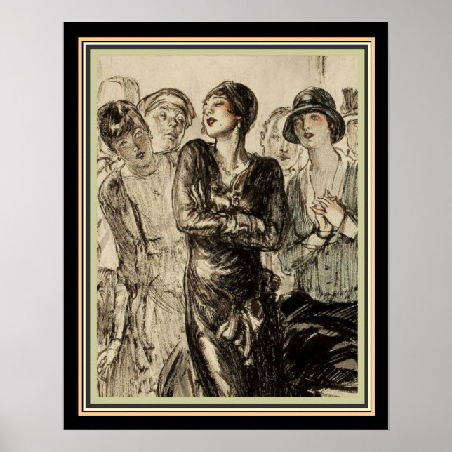 1920:s Deco Magazine Illustration 16 x 20 Poster (Framsidan)