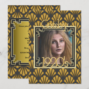 1920:s Gatsby vintage Art Deco-chic Inbjudningar