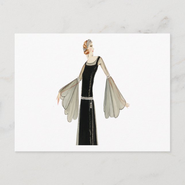 1920:s illustration av Dam Mode Vykort (Framsida)