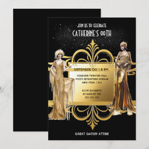 1920:s Underbara Gatsby Flapper-flickors födelseda Inbjudningar