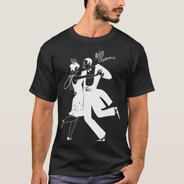 1920:s Underbara Gatsby Glamous Couple Dancing Cla T Shirt (Framsida)