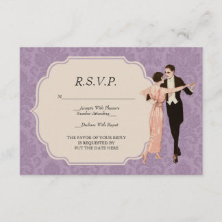 1920:s Vintage Dancing Couple R.S.V.P.-kort OSA Kort