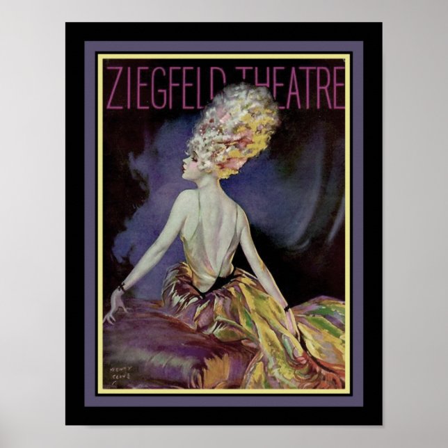 1920:s Ziegfeld-teater av Henry Clive Poster (Framsidan)