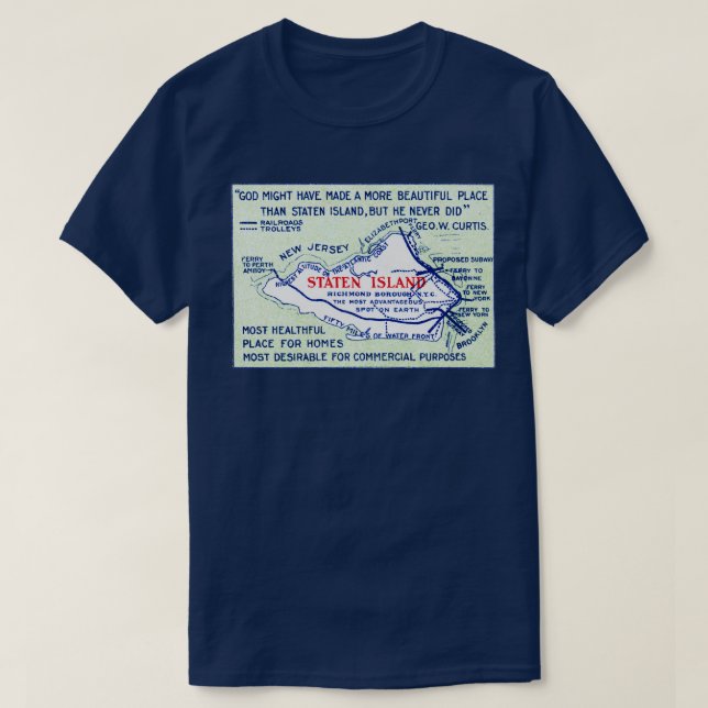 1920 Staten Island New York T Shirt (Design framsida)