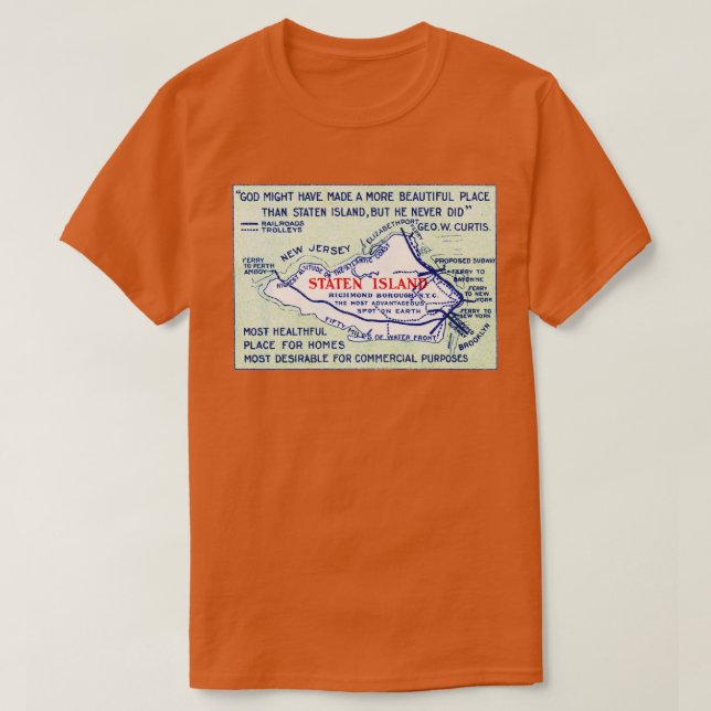 1920 Staten Island New York T Shirt (Design framsida)