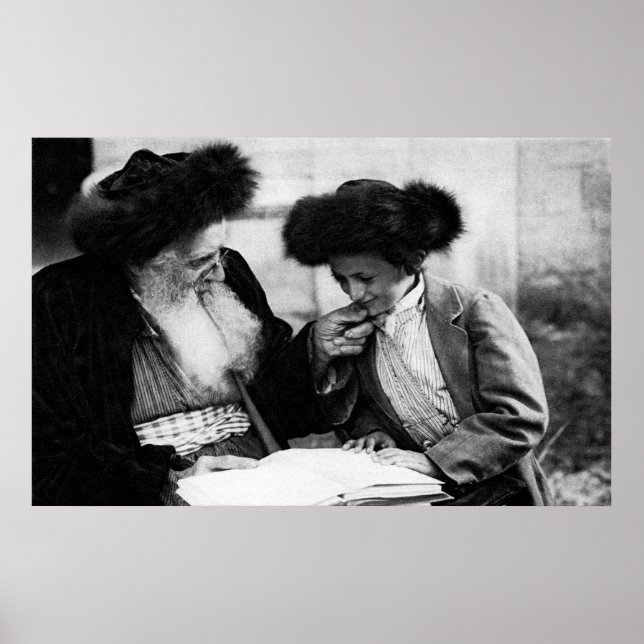 1920 Studie av Torah, svart och vitt Poster (Framsidan)