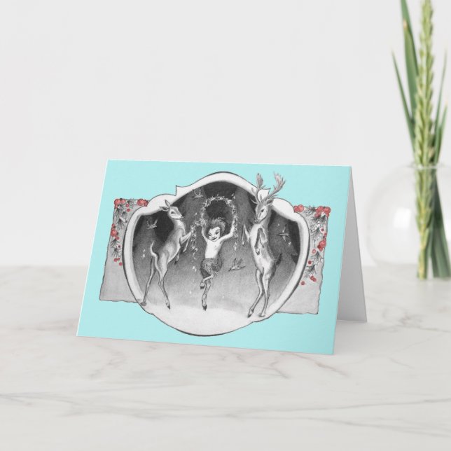 1920-tal med Hjort Julafton-hälsningskort Helgkort (Framsida)