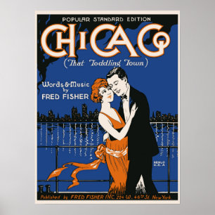 1920-talande par från stil, Chicago Music Poster