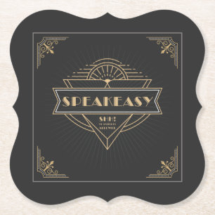 1920-talartid för Vintage Art Deco-flapper Party Underlägg Papper
