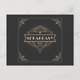 1920-talartid i Vintage Art Deco Flapper Party Inbjudan Vykort