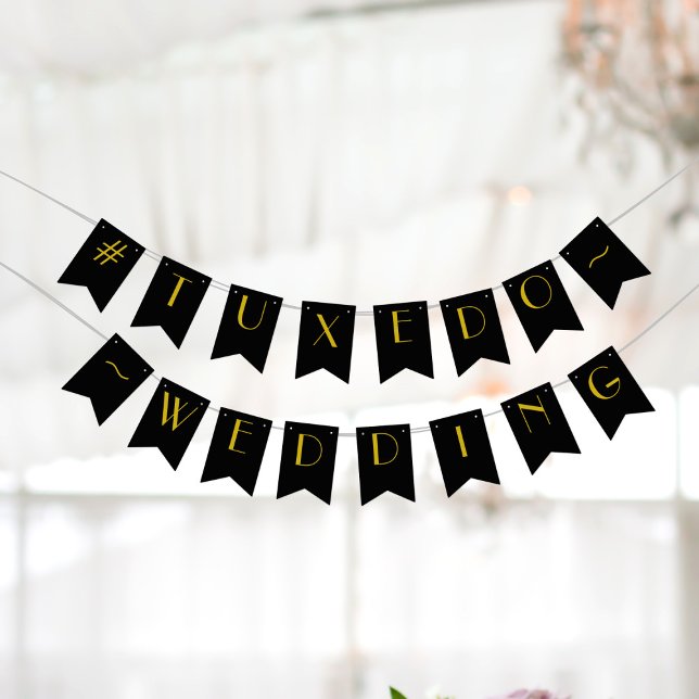 1920-talet Black and Guld Gatsby Bröllop Bunting F Vimplar (Black and gold bunting perfect for your Gatsby wedding. Just add your text)