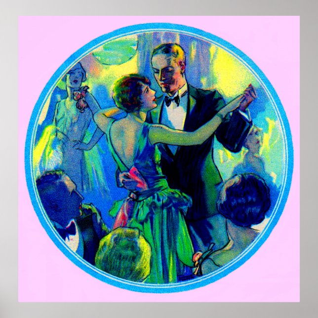 1920-talet dam och gentleman på dansen golv poster (Framsidan)