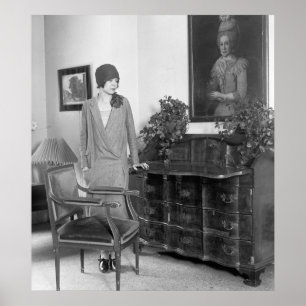 1920-talet Mode Cloche Hat Poster