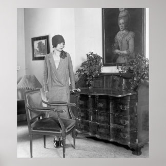 1920-talet Mode Cloche Hat Poster