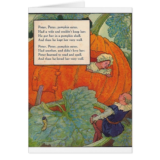 1920-talet Mor Goose - Peter Pumpkin Eater Hälsningskort (Framsidan)