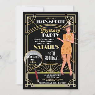 1920-talet: Mord och mysterium födelsedag Party De Inbjudningar