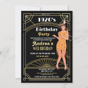 1920-talet: Mord och mysterium födelsedag Party De Inbjudningar