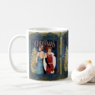 1920-talet: Retro Dam, julblått Guld, röd Kaffemugg