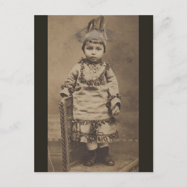 1920-talet RPPC - en liten indian Vykort (Framsida)