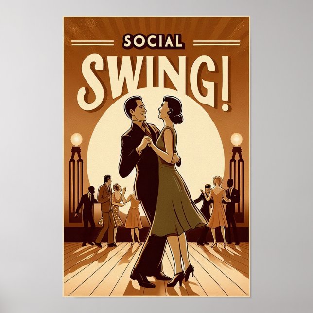 1920-talet Social Swing Dance Vintage affisch (Framsidan)