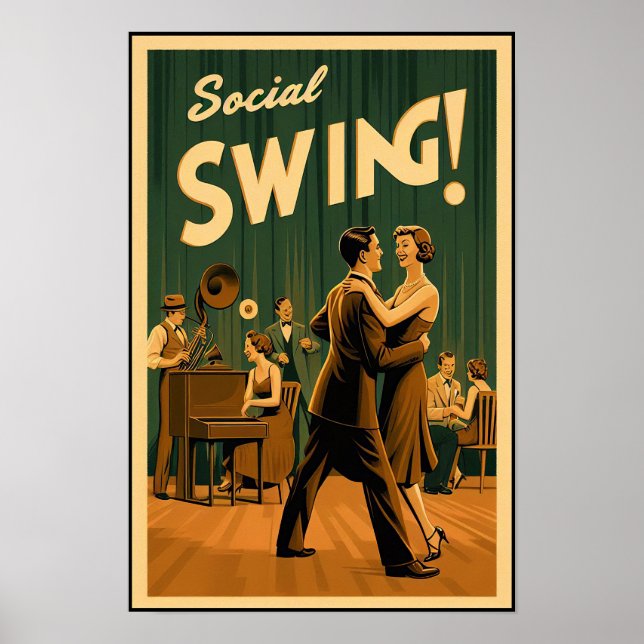 1920-talet Social Swing Dance Vintage affisch (Framsidan)