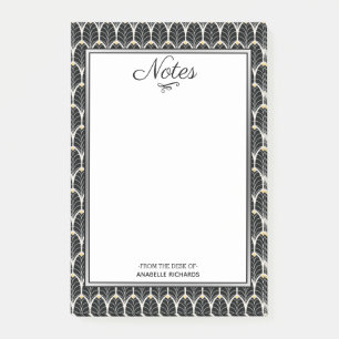 1920-talets Art Deco Black Palmettos Post-it Block