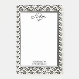1920-talets Art Deco Black & White Fläkt Post-it Block
