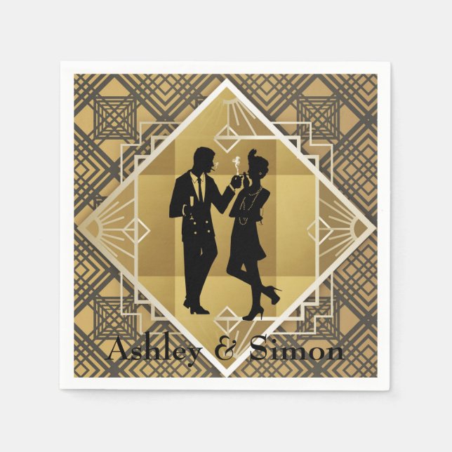 1920-talets Art Deco. Flapper. Pappersservett (Framsidan)