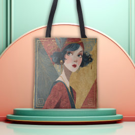1920-talets Art Deco Flapperflicka Tygkasse