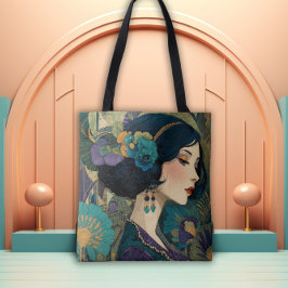 1920-talets Art Deco Flapperflicka Tygkasse