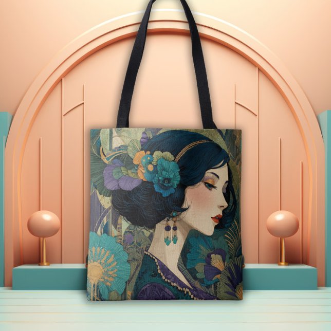 1920-talets Art Deco Flapperflicka Tygkasse (Skapare uppladdad)